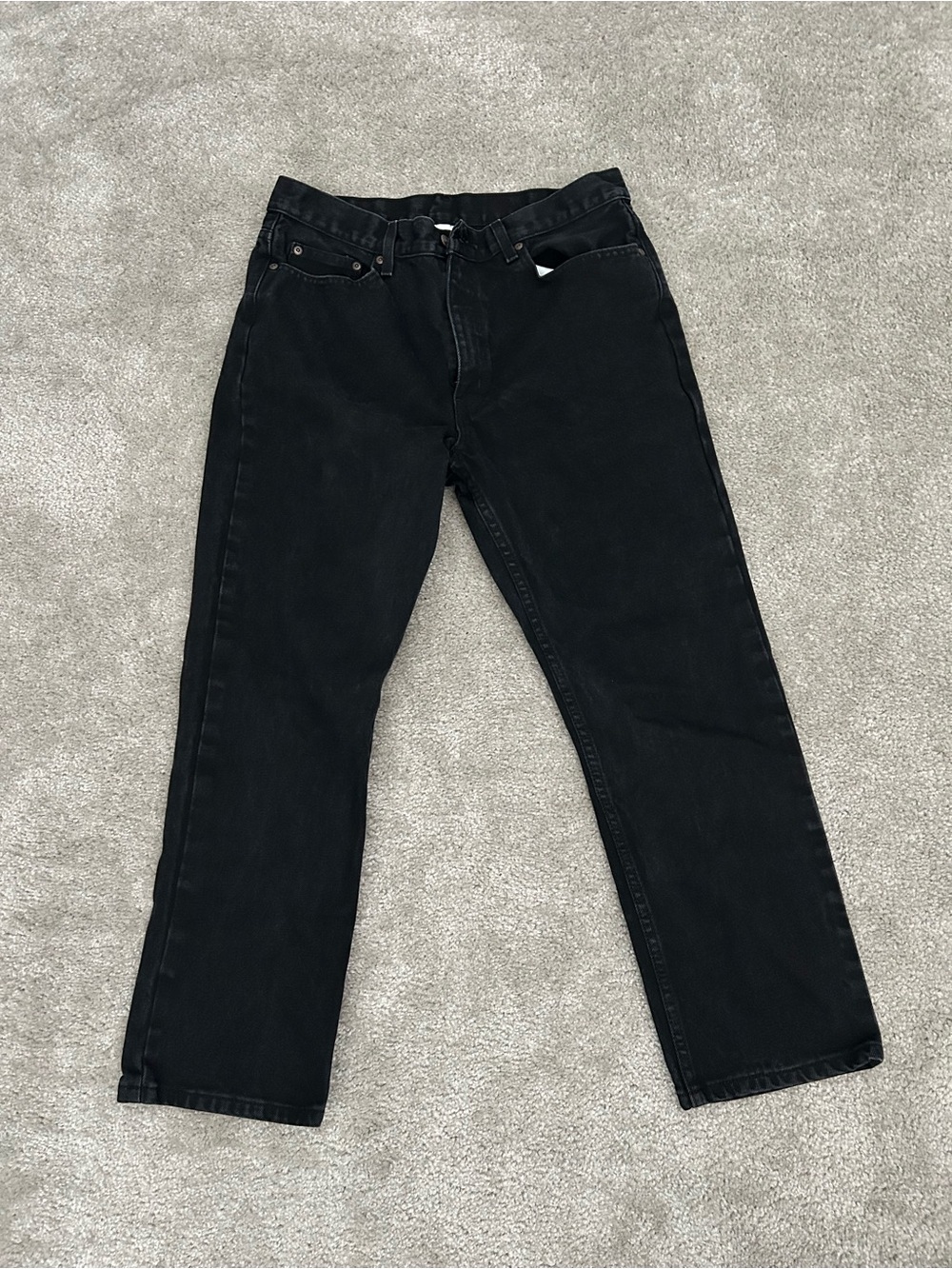 Black straight leg jeans